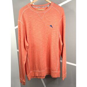 Tommy Bahama Tobago Bay Crewneck Sweater Men’s L Coral Orange Sweatshirt